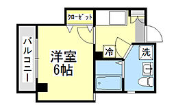 Printemps東岸町 1階1Kの間取り