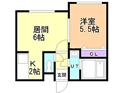 ステージノア北円山 1LDKの間取図画像
