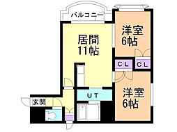 シレンシオ 2LDKの間取図画像