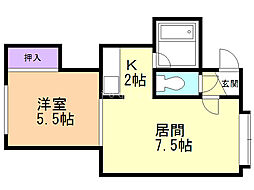 グランデールNOW 1LDKの間取図画像