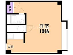 大通ハイム ワンルームの間取図画像