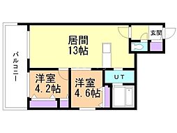 クラス伏見レジデンス 2LDKの間取図画像