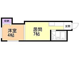 ルミナスS520 1DKの間取図画像