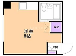 ヴィラムラカミ大通21 3階ワンルームの間取り