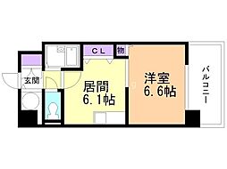 トーワビルデンス 8階1DKの間取り