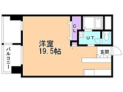 ロジェ中島公園 10階1Kの間取り