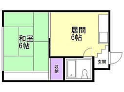 プレジデント円山 1DKの間取図画像
