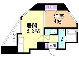クラッセ知事公館前 5階1LDKの間取り