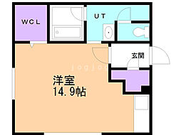 Finest08 ワンルームの間取図画像