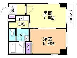 コンフォリア北三条 4階1LDKの間取り