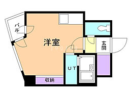 プライムパーク円山公園 5階ワンルームの間取り