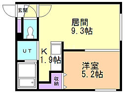 Ｐａｒｅｎｔｅ　Ｎ3 4階1LDKの間取り