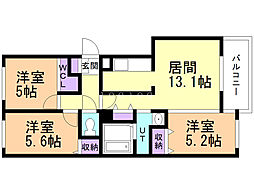 オール裏参道 3LDKの間取図画像