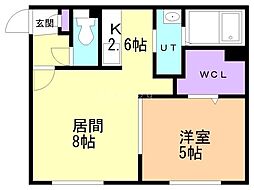 エターナリー 5階1LDKの間取り