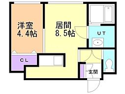 ＣＬＩＭＢ　36 3階1LDKの間取り