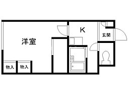 レオパレス越前谷 102 1階1Kの間取り