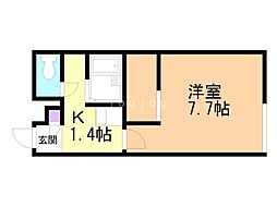 レオパレスメゾン山鼻 1Kの間取図画像