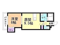 コスモハイツNo.5 1DKの間取図画像