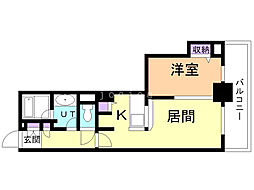 PRIMEURBAN札幌リバーフロント 1LDKの間取図画像