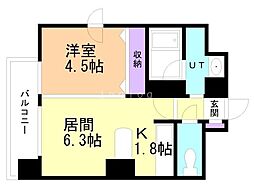 クレジデンス札幌・南4条 1LDKの間取図画像