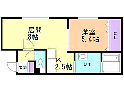 グランメール812 1LDKの間取図画像