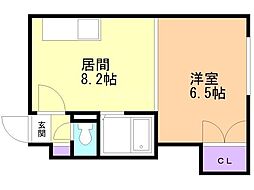 コート七条公園 1LDKの間取図画像
