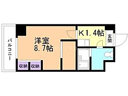レオパレスさくら中央 1Kの間取図画像