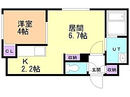 フォーレスタコトニ 1LDKの間取図画像