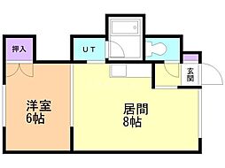 パレスエイト 1LDKの間取図画像