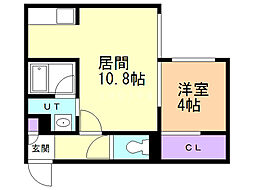 アルファ南8条 1LDKの間取図画像