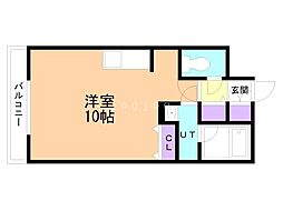 セントポーリアスウィート ワンルームの間取図画像