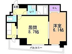 フォレスト円山 1LDKの間取図画像