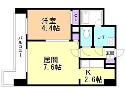 RESIDIASAPPORO-EKIMAE 1LDKの間取図画像