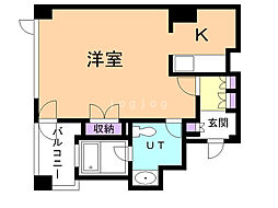プライムメゾン鴨々川 1Kの間取図画像