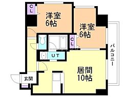 ラクラス円山公園 2LDKの間取図画像