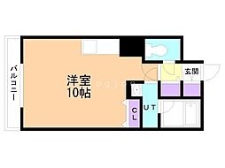 セントポーリアスウィート ワンルームの間取図画像