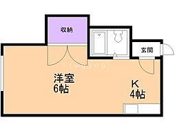 ローヤルハイツ南12 1Kの間取図画像