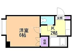 ペントハウス札幌 1Kの間取図画像