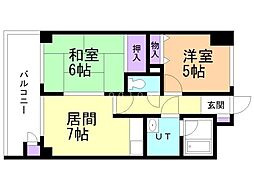 ダイアパレス植物園 2DKの間取図画像