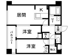 エナコート南円山 2LDKの間取図画像