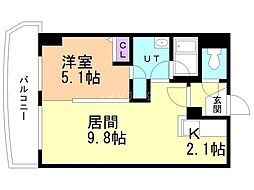 グランカーサ永山公園通east 1LDKの間取図画像
