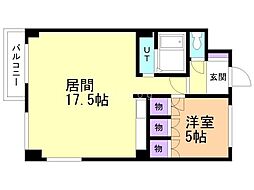 ダイアナ南山鼻ヒルズビル 1LDKの間取図画像
