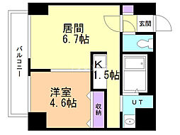S-FORT北円山 1LDKの間取図画像