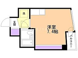 クリオ円山公園壱番館 ワンルームの間取図画像