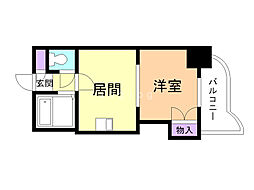 ハイツ南3条 1DKの間取図画像