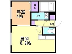 フォーレスタコトニ 1LDKの間取図画像