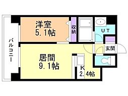 RESIDIAKITA-SANJO 1LDKの間取図画像