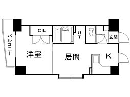 ラスター円山 1LDKの間取図画像