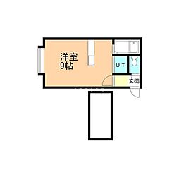 アルジャンテ桑園A ワンルームの間取図画像