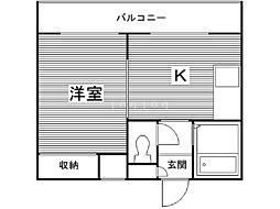 プレサント南2西19 1DKの間取図画像